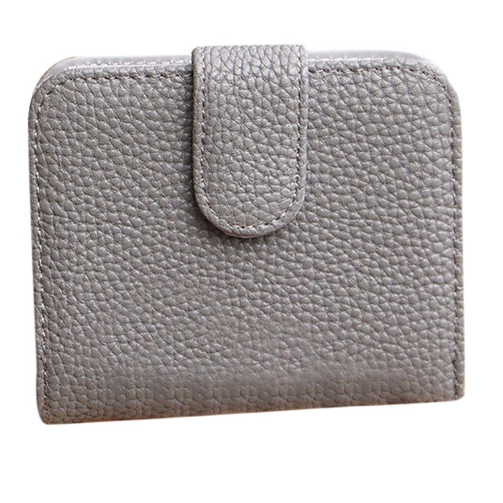 Women's Small Wallet For Credit Card Female Coin Purse Leather Wallet Short Clutch Solid Mini Purse Women Wallets #LR1: Gray