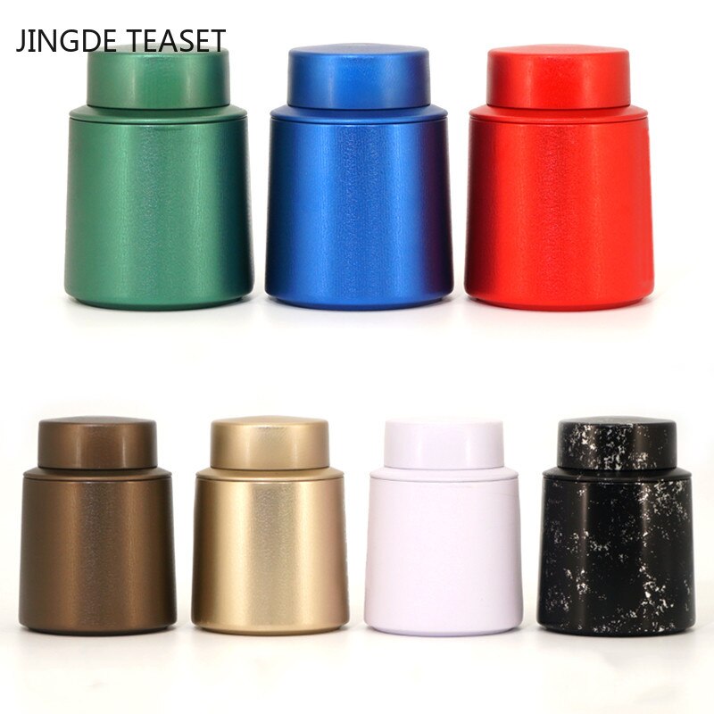 Large capacity Metal Tea Caddy Travel Tea Boxes Sealed Tea Leaf Storage tank Portable Container Jar Sugar Coffee Spice Organizer