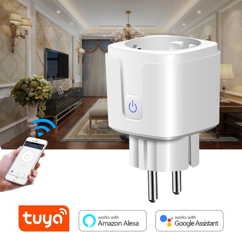 Enchufe inteligente con WiFi de 2,4G, enchufe con enchufe para hogar compatible con Tuya, Smart Life, Alexa, Google Home, 110V y 220V, adaptador de enchufe para UE y EE. UU.