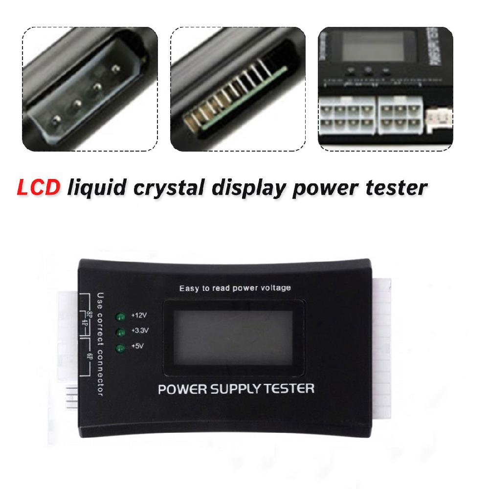 Digital LCD Display PC Computer 20/24 Pin Power Supply Tester Checker Power Measuring Diagnostic Tester Tools