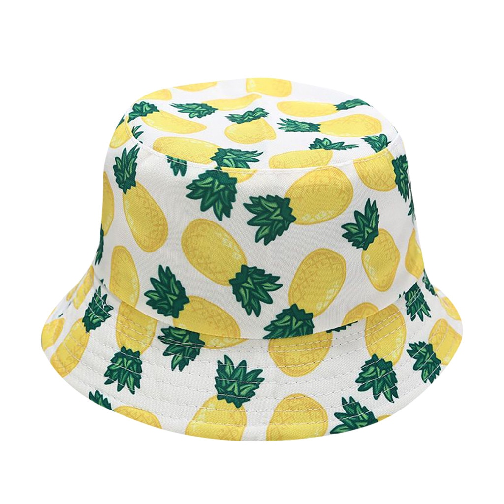 Emmer Hoed Zomer Mannen En Vrouwen Fruit Print Dubbelzijdig Opvouwbare Visser Hoed Emmer Cap Sombrero De Pescador Para hombre #30: H