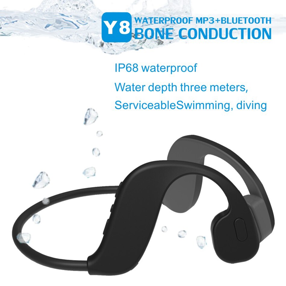 Auricular de natación resistente al agua IP68, para correr, Fitness, deporte, conducción ósea, Y8, 32GB, reproductor Mp3, Bluetooth 5,0, 2 en 1, novedad