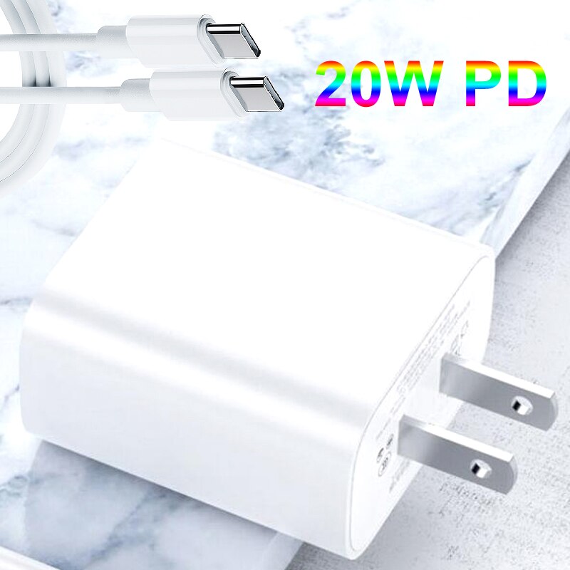 20W PD Typ-C Schnelle Ladegerät für iPhone 12 Power Handy schnell ladegerät UNS/UK/EU PD Adapter Mit Kabel