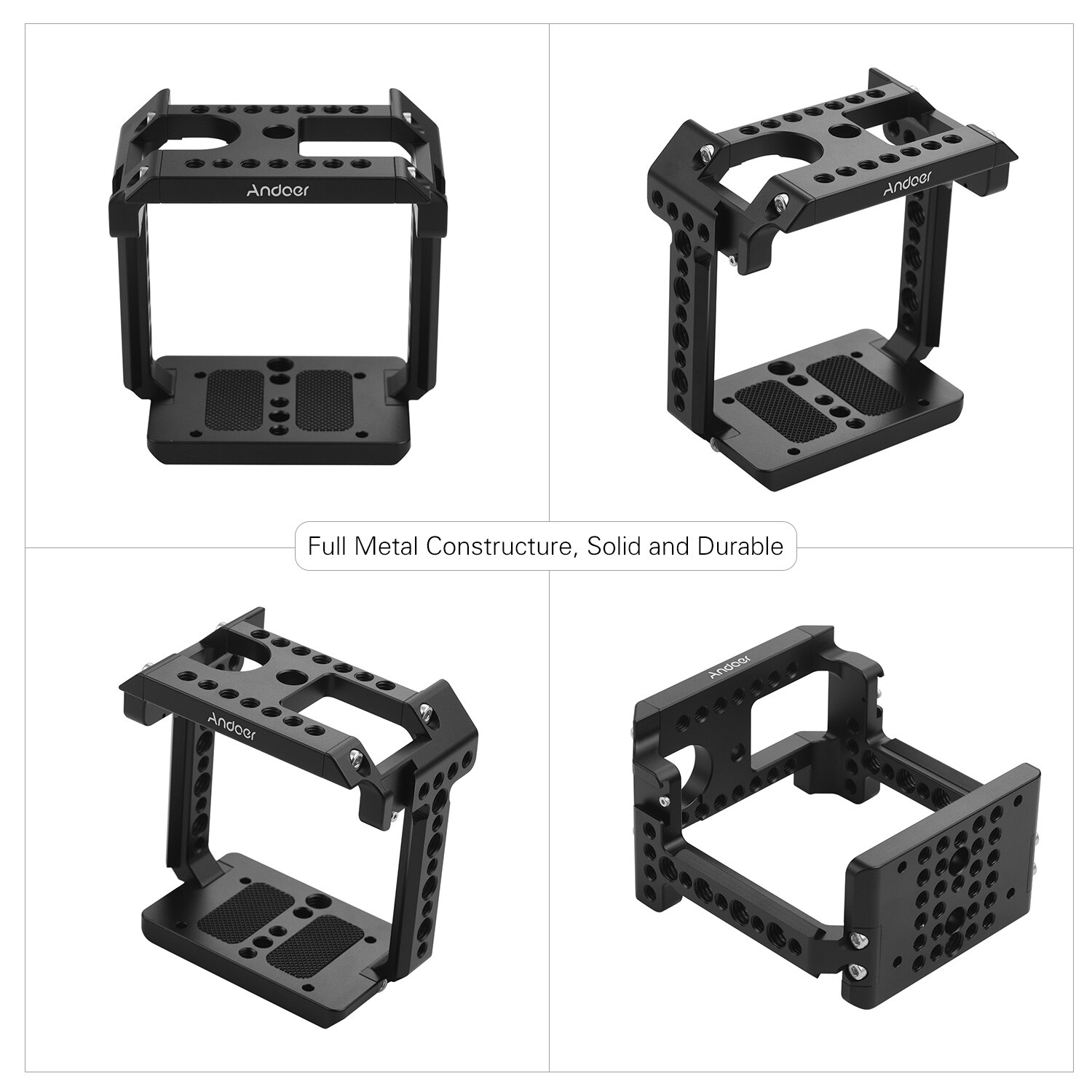 Andoer Aluminium Camera Montage Kooi Voor Z Cam E2C Met Koud Shoe Mount 1/4 Schroef Schieten Accessoires Met Zak Van accessoires