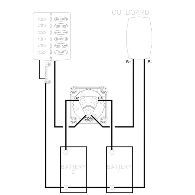 de la batería Dual Selector interruptor desconexión Marina barco Rv vehículos 1-2-ambos-
