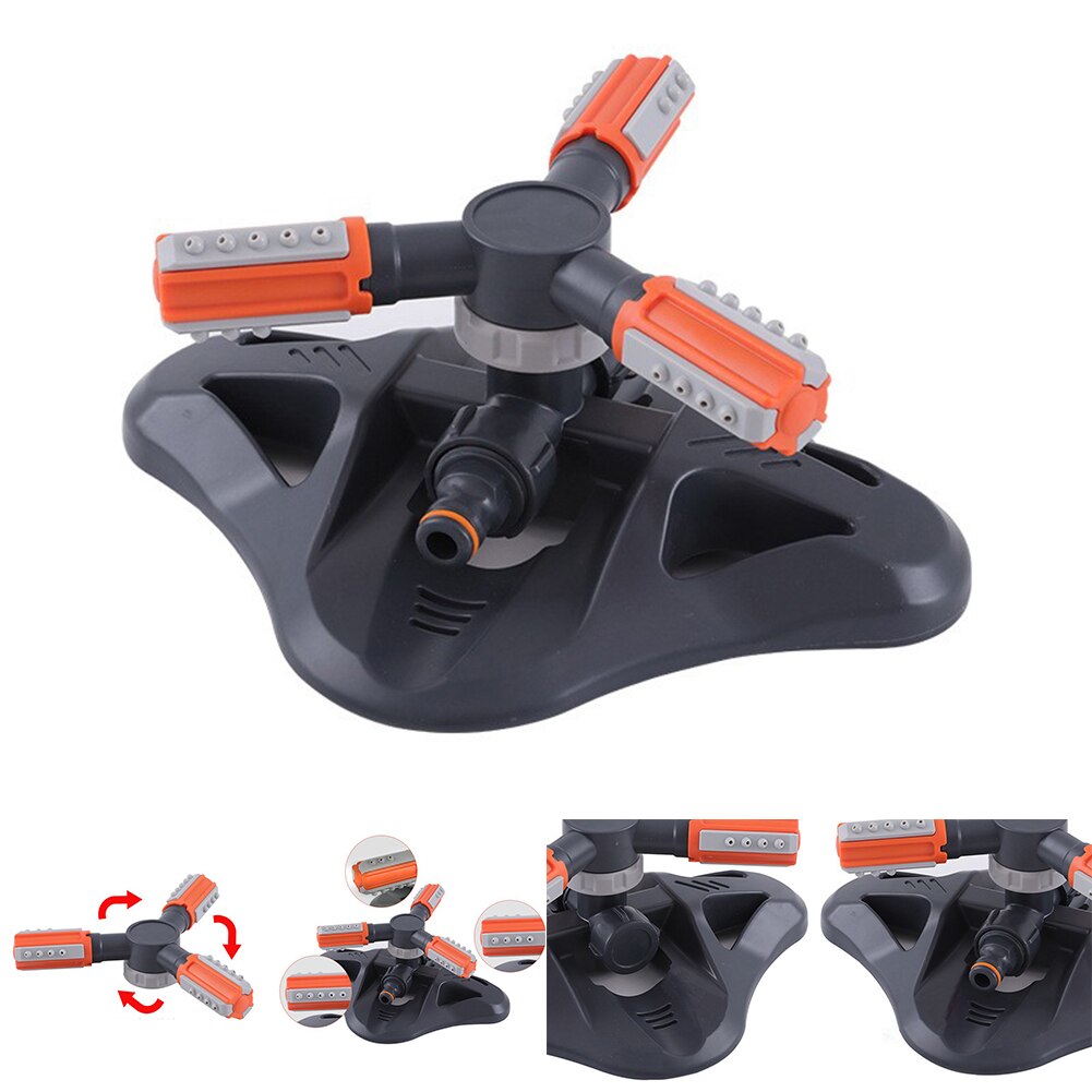 Multifunctional Garden 360 Degree Automatic Rotating Sprinkler Shower Plastic Three-prong Sprinkler Cooling Beam Maintenance