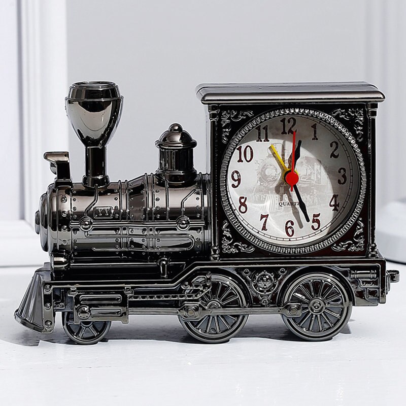 Retro Lokomotive Zug Wecker Stilvolle Persönlichkeit Motor Modell Student Tabelle Decor Uhr Kreative Kinder Student