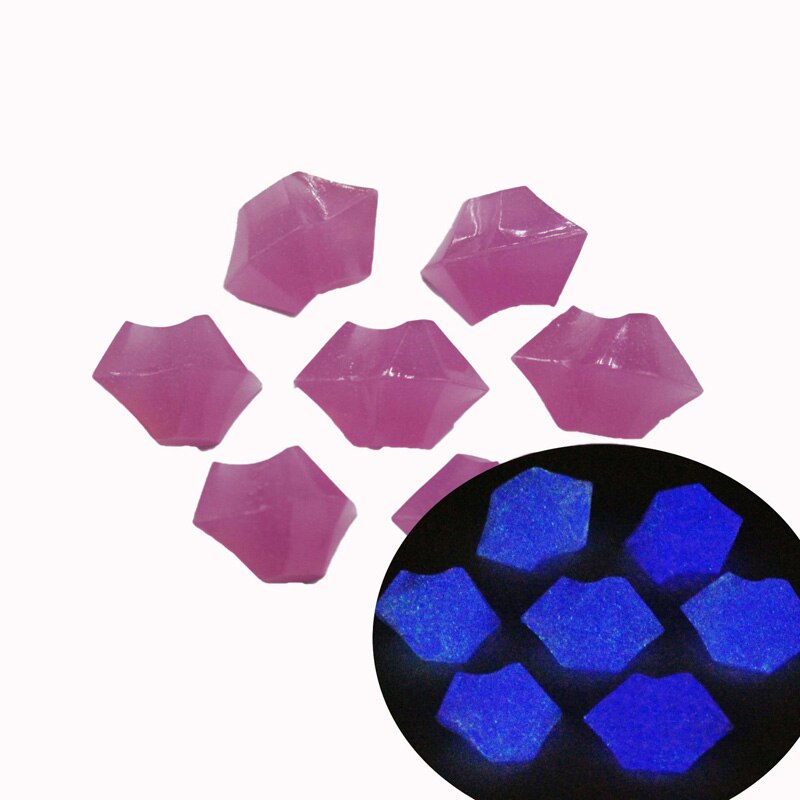 50Pcs Glow In The Dark Tuin Steentjes Glow Stones Rocks Voor Loopbruggen Tuinpad Patio Gazon Yard Decor Lichtgevende stenen Jardin: purple