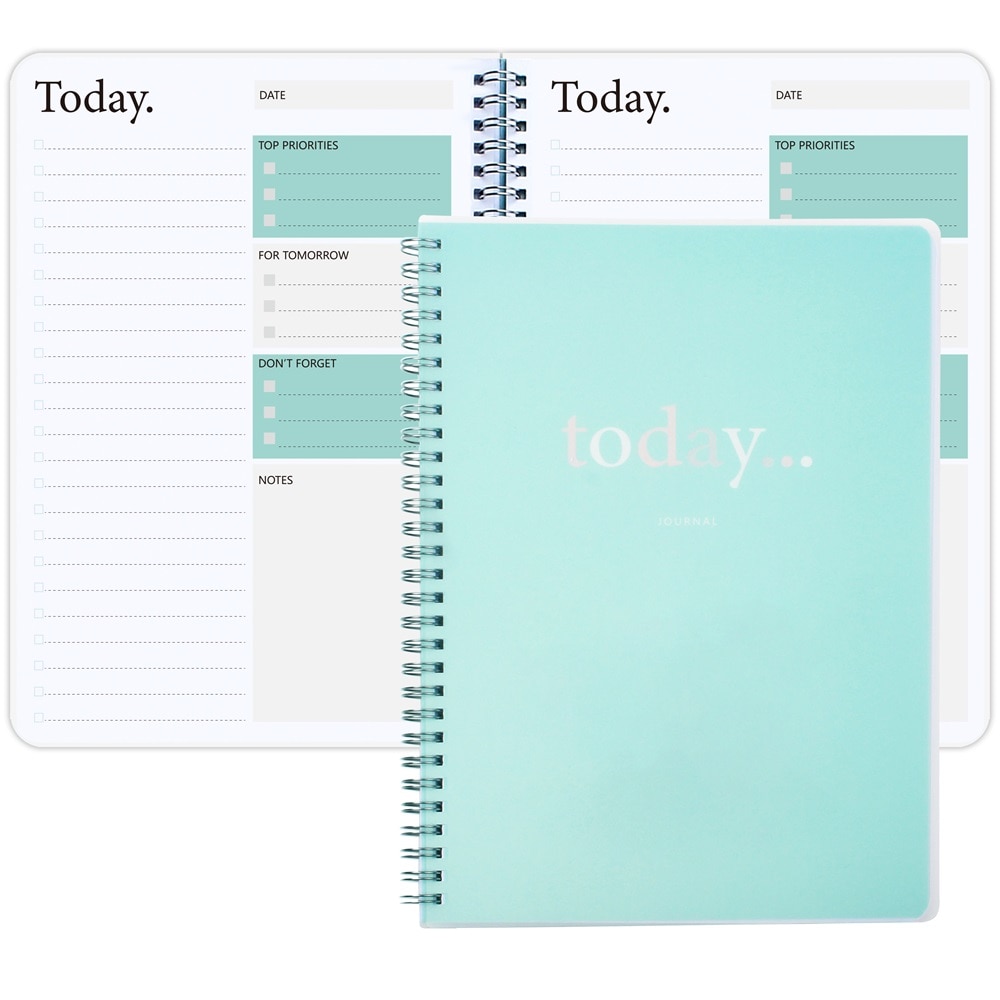 Planificateur quotidien Agenda du jour, Agenda non daté, couverture transparente, organisateur avec liste de tâches, fournitures scolaires et de bureau: A5-44