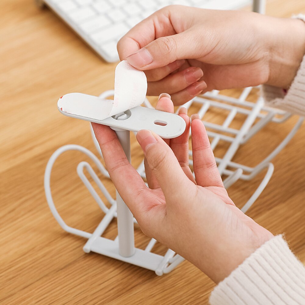 Under Desk Cable Holder Shelf Tray Wire Cord Power Strip Adapter Organizer Household Hanging Wire Storage Rack Storage Basket