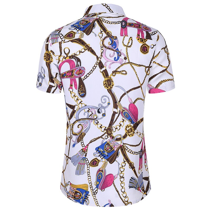 6xl 7xl casuals skjorta herr sommar personlighet tryckta kortärmade skjortor herr stor storlek kontorsskjorta
