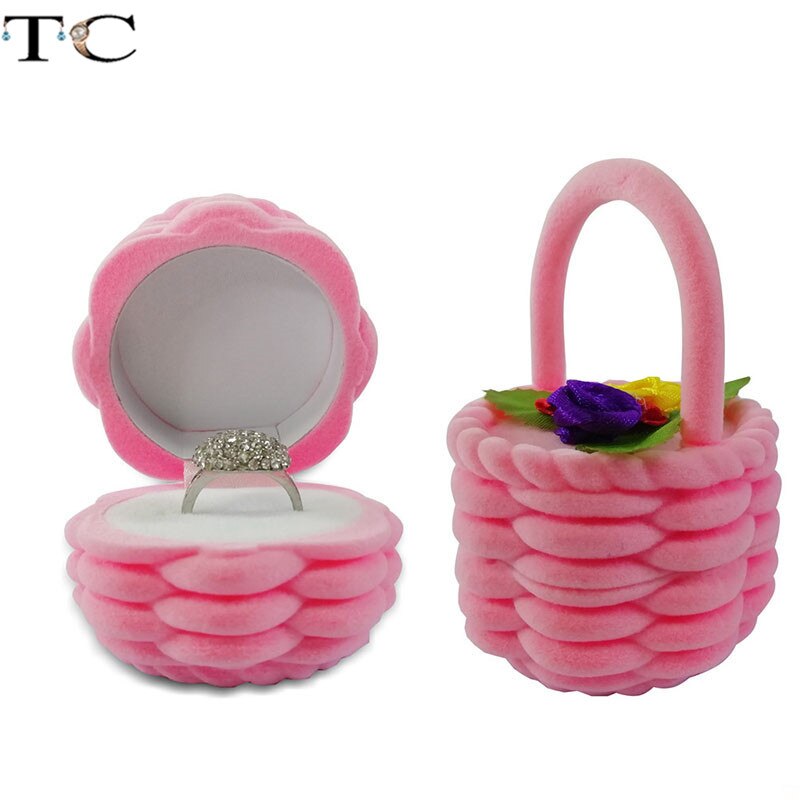 Kreative Samt Schmuck Kasten Mini Container Ring Kasten Ohrringe Ringe Lagerung Kasten Kleine Zubehör Anzeige Kasten: Korb