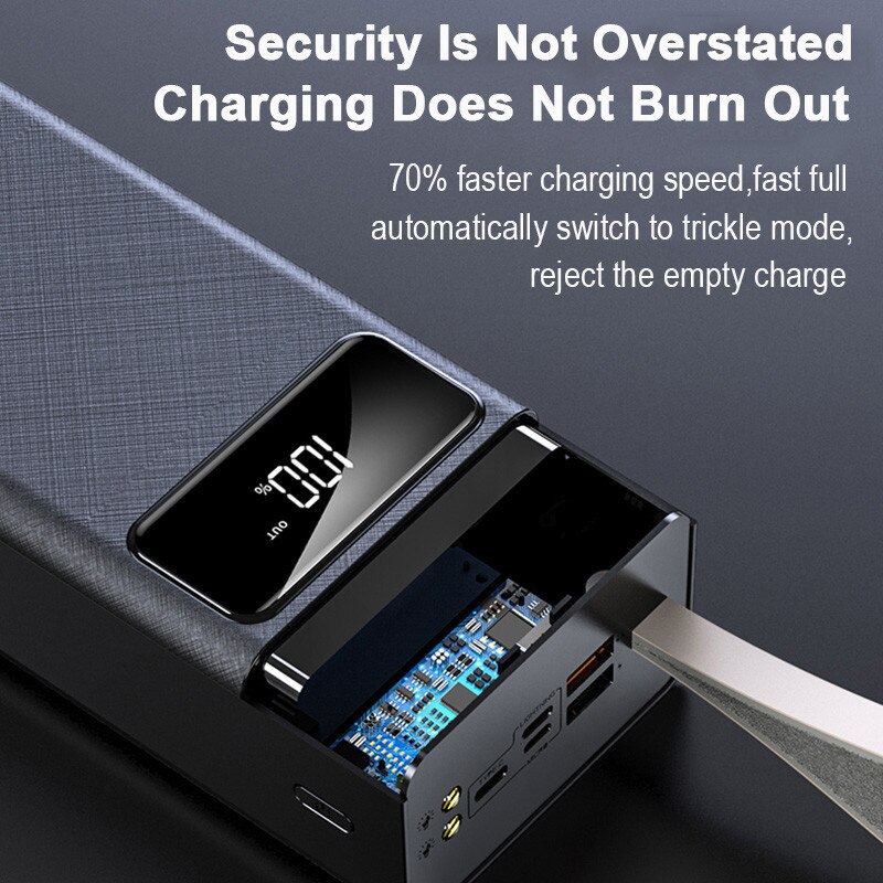 80000mAh Power Bank Large Capacity External Battery Portable Fast Charging Digital Display Charger for Xiaomi iPhone Samsung