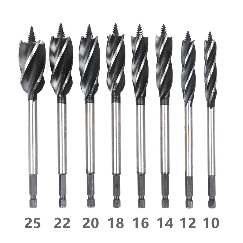 11PCS/SET 10-25mm 6.35mm Hex Shank Carbon Steel Twist Drill Bit Sets Woodworking tools Hole Opener saw Kit