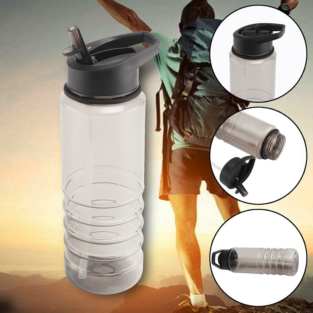 700ML Flip Straw Drink Healthy Water Bottle Cycling Hiking Camping Drink Bottle with Lid Outdoor Portable Bottle