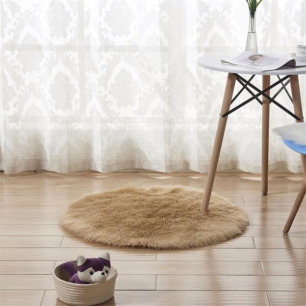 45X45cm Pluche Lange Wol Faux Fur Tafel Mat Baby Photo Props Baby Foto Achtergrond Mat Winter Dikke Warme Deken: khaki