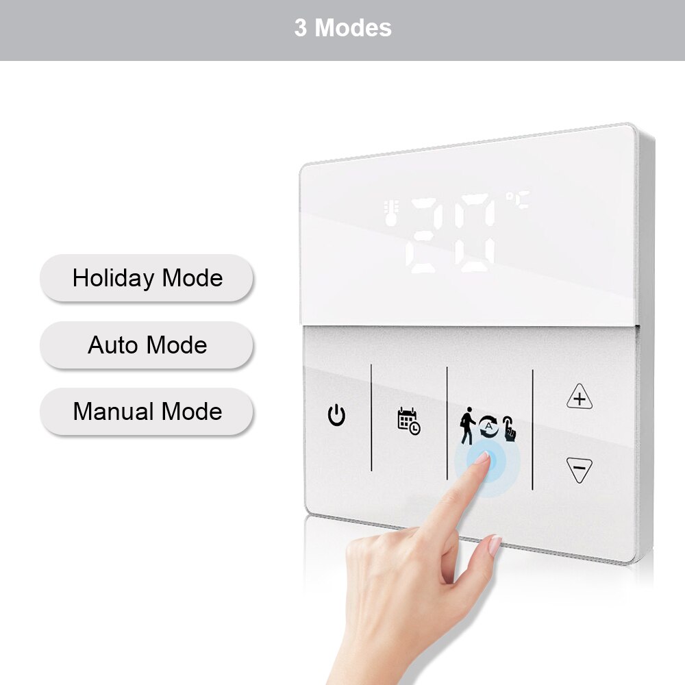 WIFI Touch Screen Thermostat 16A LCD Programmable Temperature Controller Floor Heating Thermostat App Control For Google Home