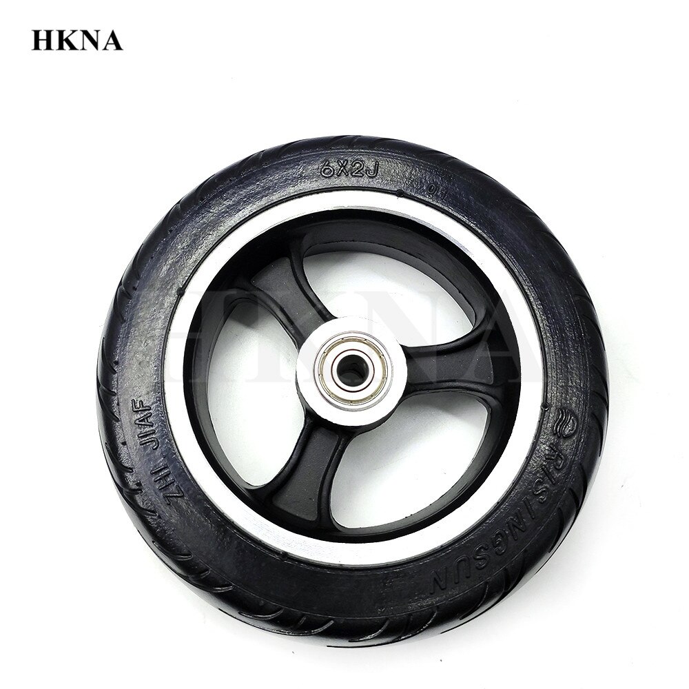 Explosion-proof 6x2 Solid Tire Wheels With Alloy Hub Fast Wheel F0 Widened Rear Wheel 6 Inch Electric Scooter Solid Tyre Wheel