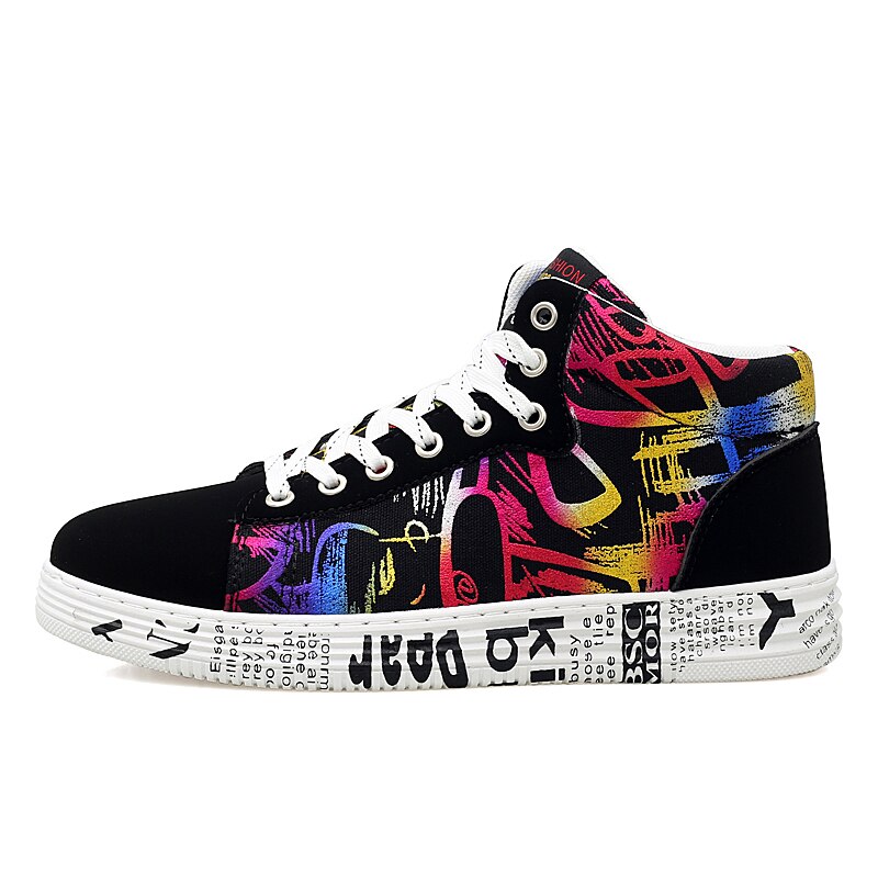 children's shoes hip hop men's shoes graffiti student casual shoes sneakers: Multi / 7