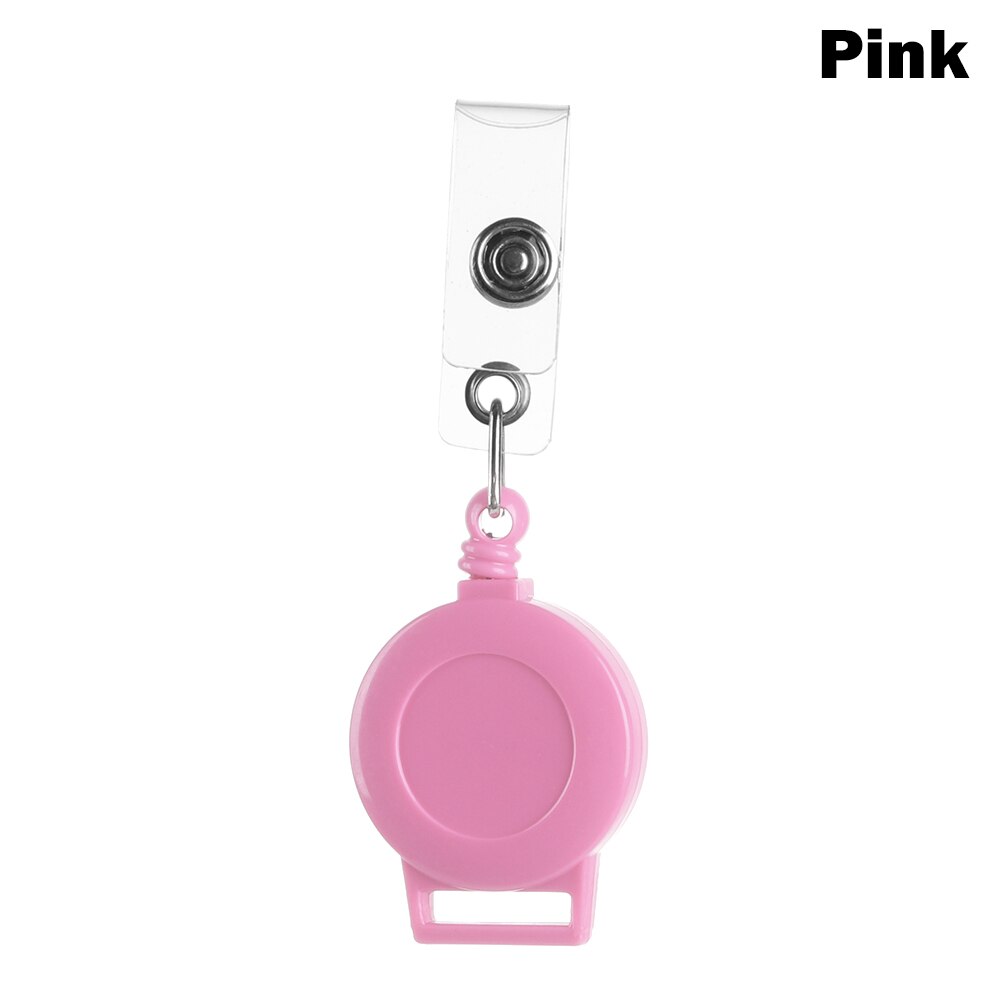1PC Unisex Retractable Pull Badge ID Lanyard Name Tag Card Badge Holder Reels Key Ring Chain Clip School Student Office Supplies: pink