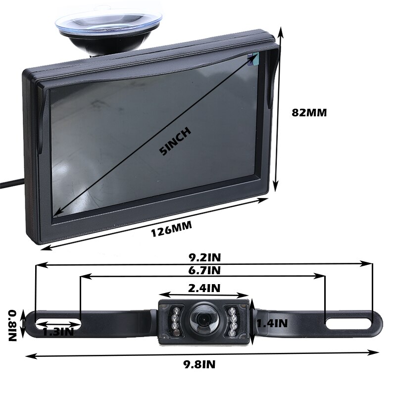 Wireless Backup Camera 1 Set 5 Inch Tft Lcd Auto Monitor Achteruitrijcamera Draadloze Met Monitor Achteruitrijcamera Voor auto