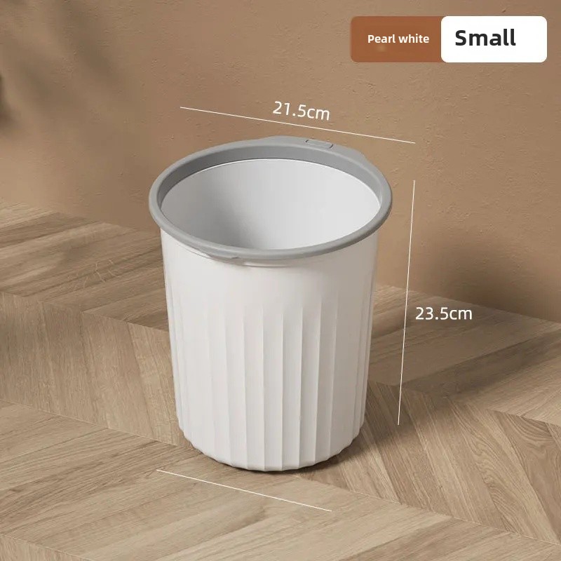 Thick Plastic Trash Can Kitchen Home Use Large Capacity No Cover Big Caliber Multi Scene Garbage Basket with Press Ring: green