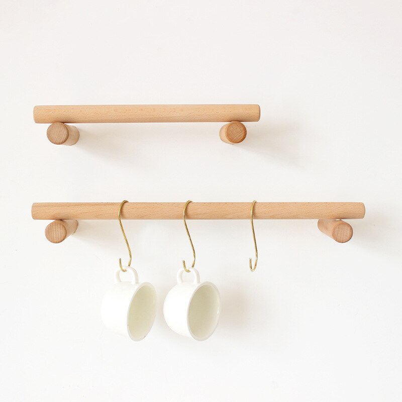 Japanese style wood single-bar towel rack bathroom... – Vicedeal