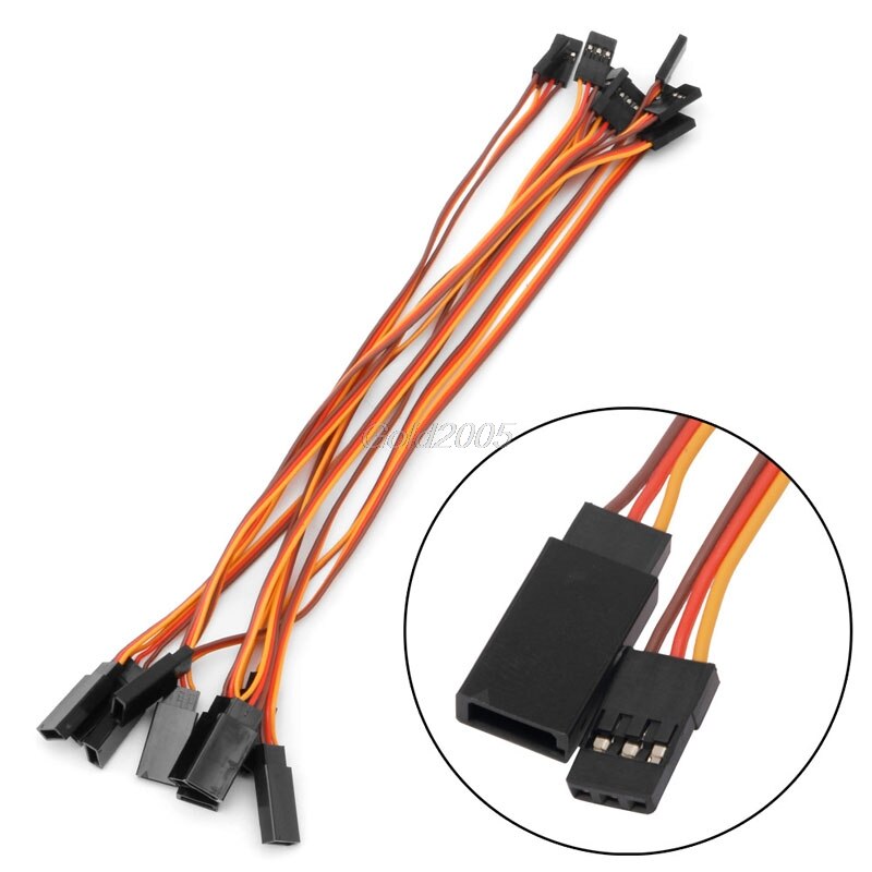 10Pcs 200mm Servo Lead Extension Wire Cable For RC Futaba JR Male to Female 20cm G08 Whosale
