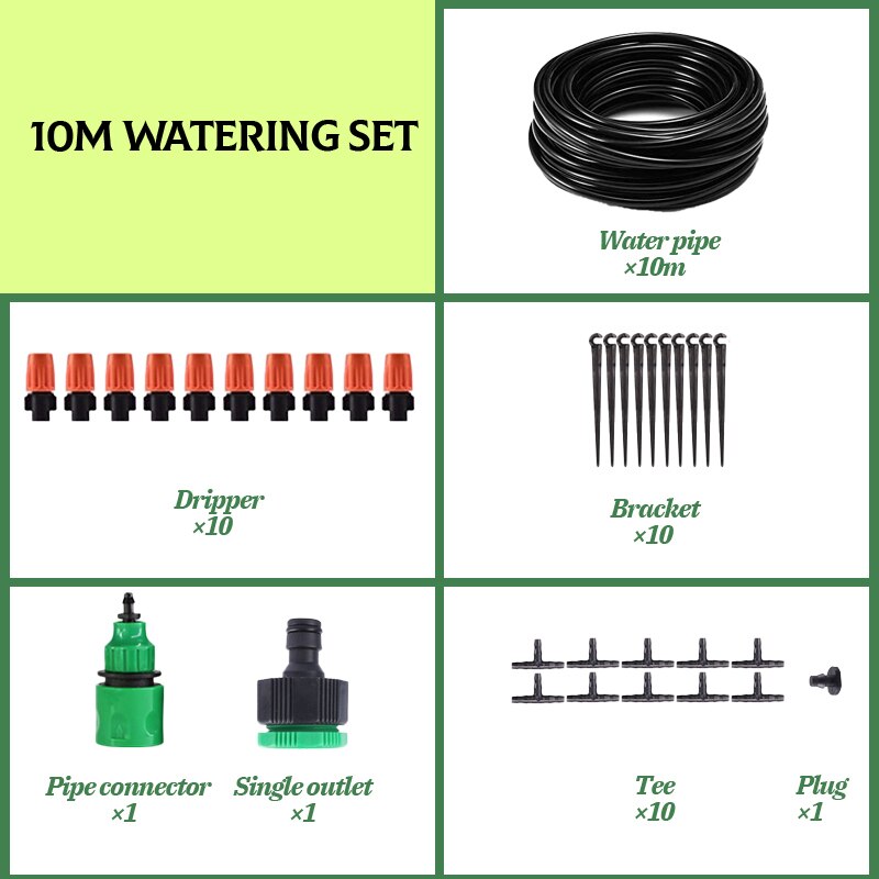 Garden Drip Irrigation System Water-saving Automatic Irrigation Equipment Suitable for Garden Greenhouses Plant Watering Kits: B 10m Watering Kits