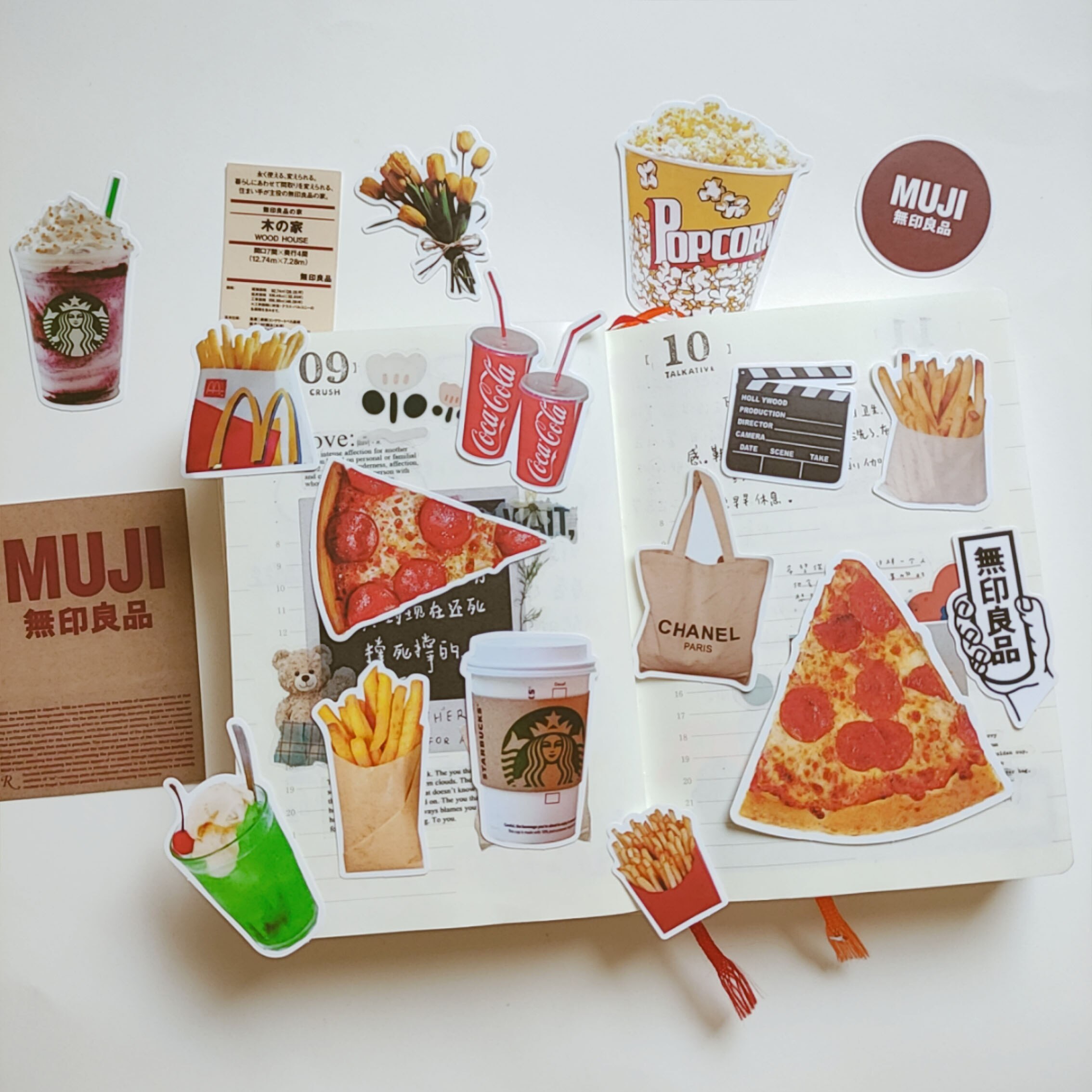 Fast Pizza Food Stickers DIY Scrapbooking Album Diary Mobile Phone Computer Happy Planner Decoration Seal Stickers