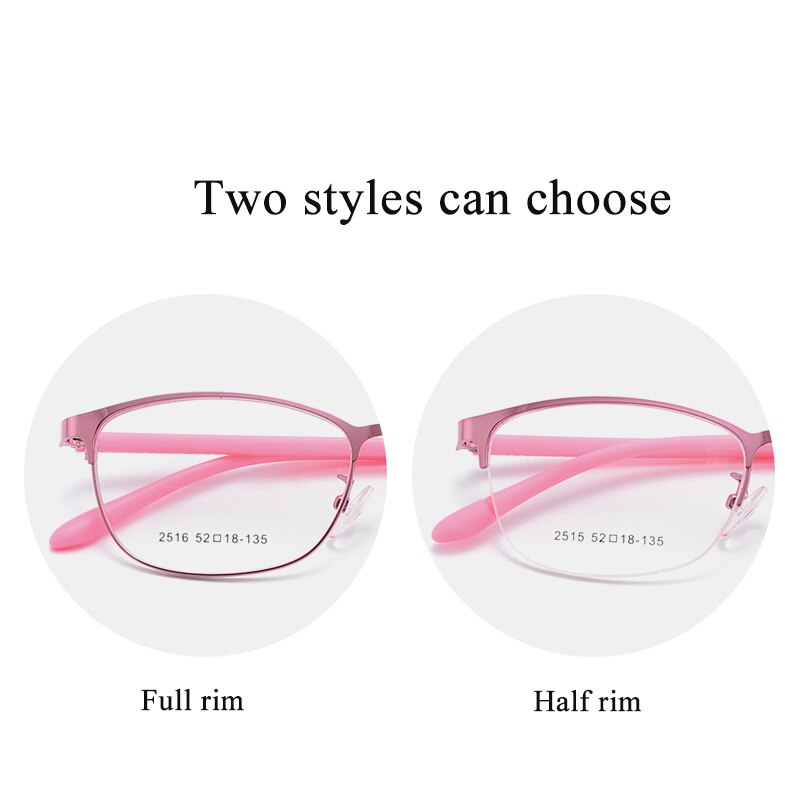 BCLEAR Urltra-licht-Licht Frauen Titan Legierung Oval Voll Halb Rand Brille Rahmen Brillen Mit flexibel Beine IP Galvanik 2515