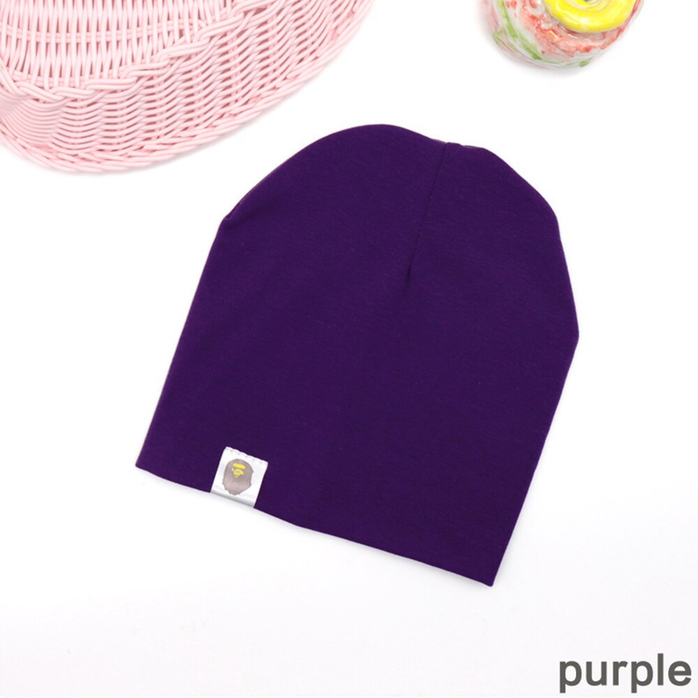 Hat Novelty Hip Hop Baby Street Dance Cotton Spring Autumn Scarf Boys And Girls Solid Color Children Warm Winter Cap: purple