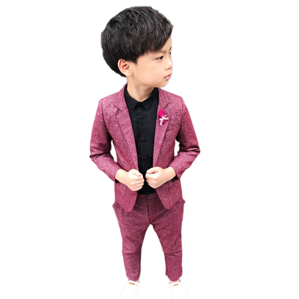 boy blazer suit set gentleman style solid tops pants set for 2-10years boys kids children suit set clothing