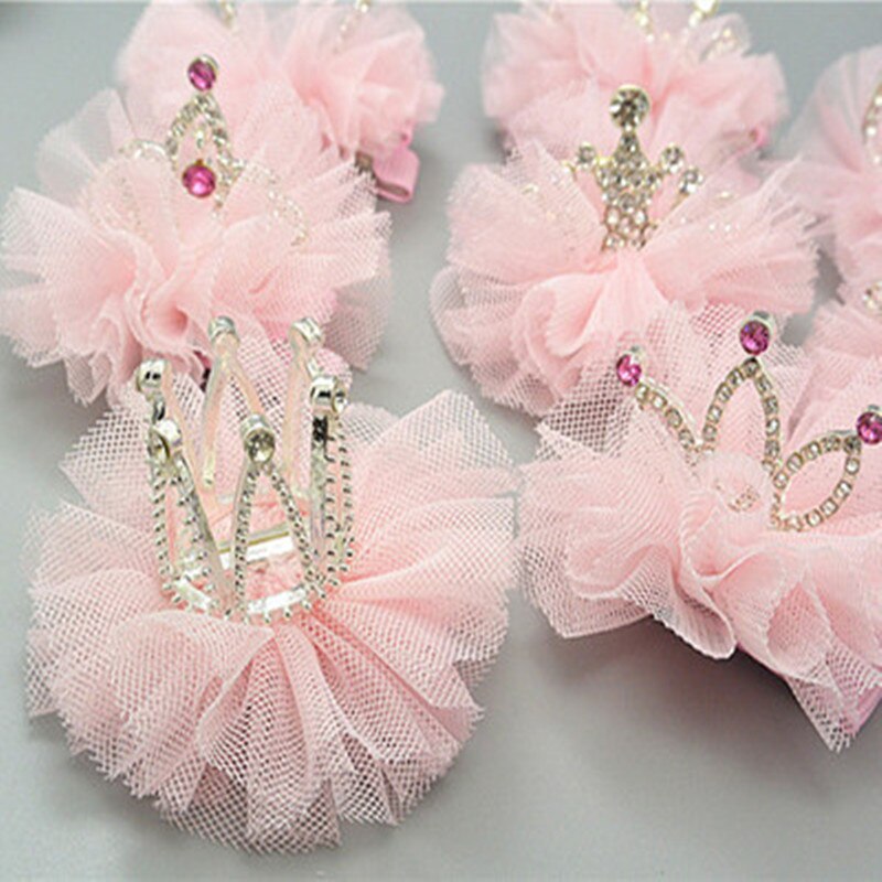 Presilhas de cabelo para crianças, grampos de cabelo de coroa de strass princesa acessórios de cabelo prendedores de cabelo para bebês tiara estéreo grampos de cabelo fofos para meninas