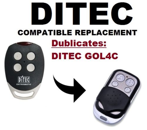 Ditec gol 4c garasjeport/havn fjernkontroll bytte/duplikator rask kode 433.92 mhz