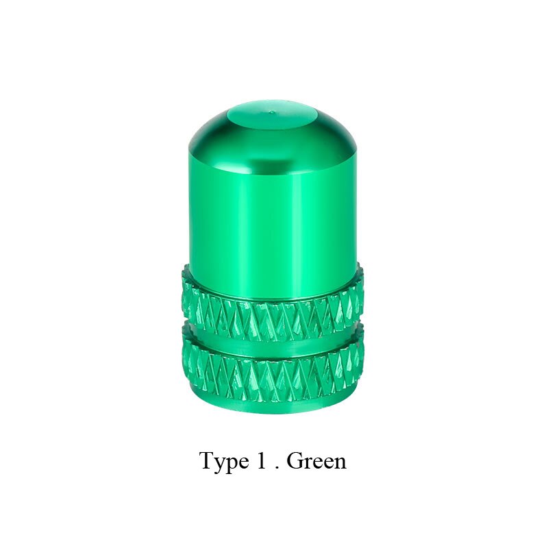 Fahrrad Reifen Ventil Kappe Aluminium Schrader/Presta Ventil Kappe Fahrrad Reifen Kappen Mit Vakuum Reifen Gesetz Mund Mutter Radfahren zubehör 2Pcs: type1.green