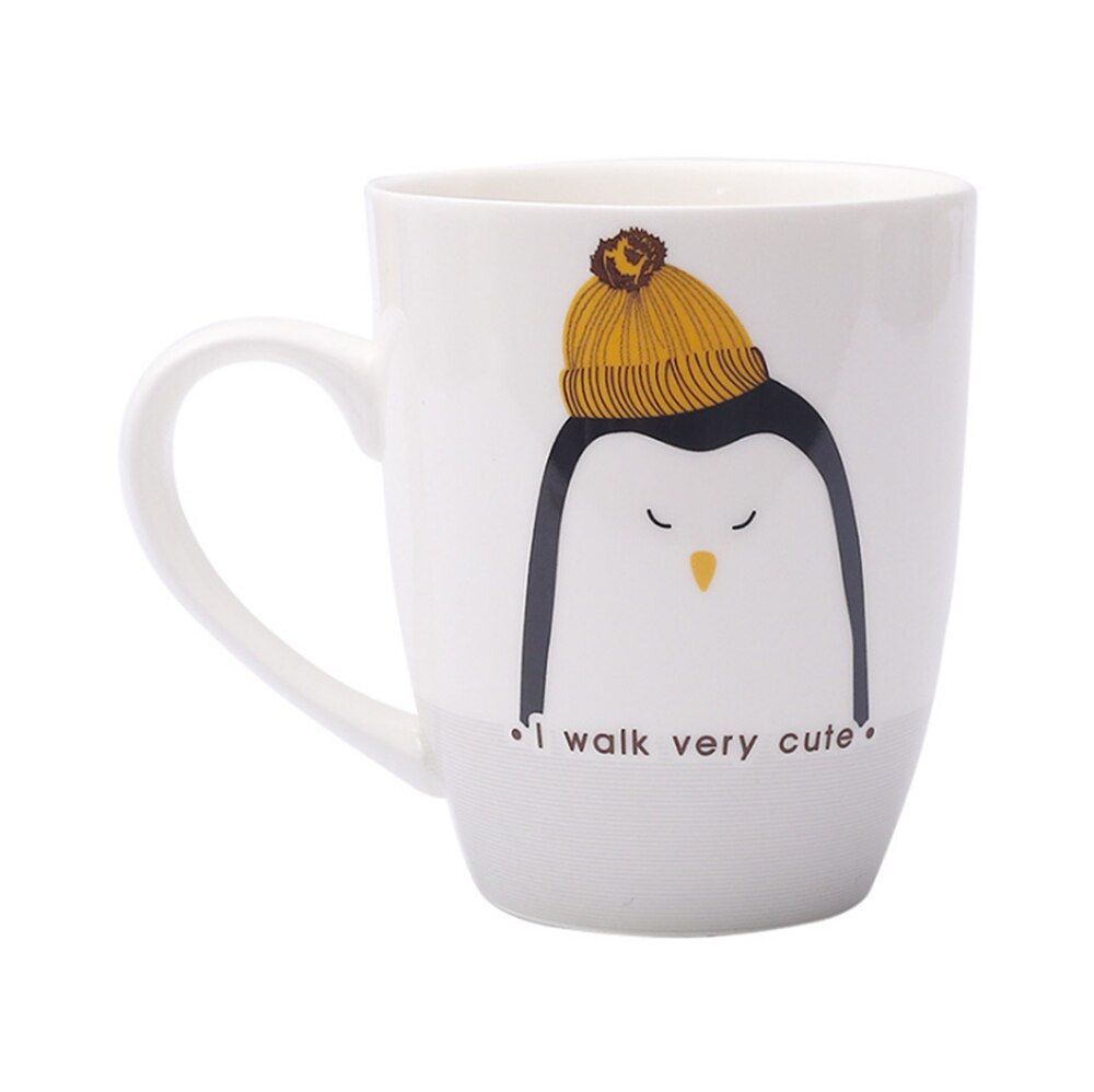 Cartoon cute ceramic cutlery children's dinner plate steak plate breakfast plate dessert plate and cup: cup of penguin