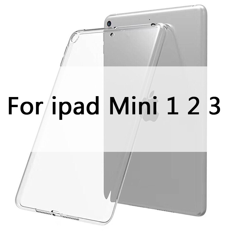 Case For iPad 10.2 MiNi 2 3 4 5 TPU Transparent Silicone Shockproof Cover For iPad Pro 10.5 Air 1 2 Back Case: For MiNi 1 2 3