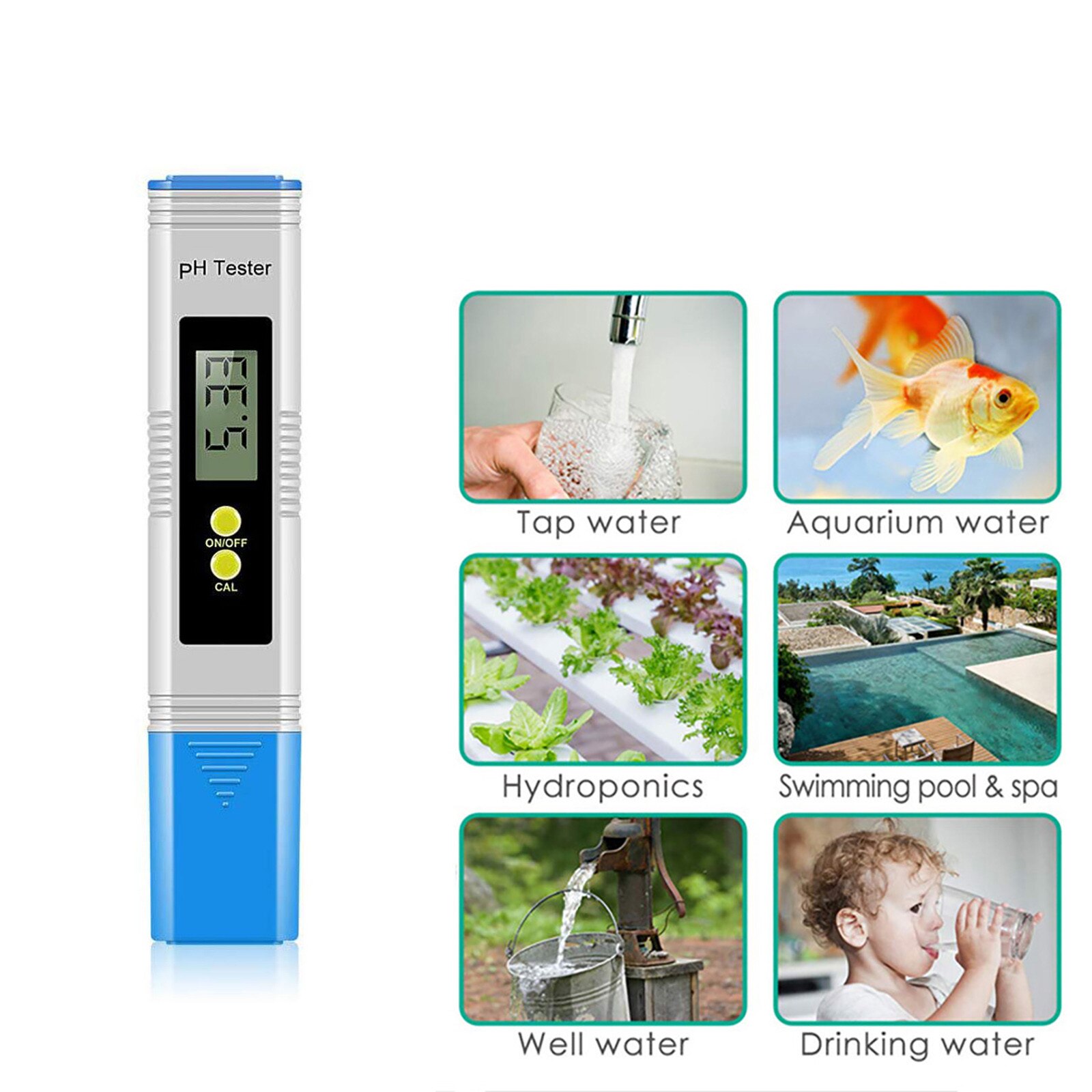 PH metr 0.01 PH wysoce precyzyjny próbnik jakości wody z 0-14 PH zakres pomiarowy akwarium basen woda PH wykrywanie