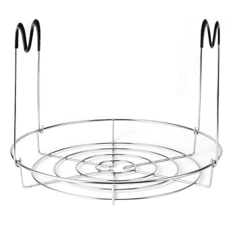 ABZS Canning Rack Canning Jar Rack Steamer Rack for Water Bath Canning or Pressure Canning Fit for Kinds of Jars: Black silver