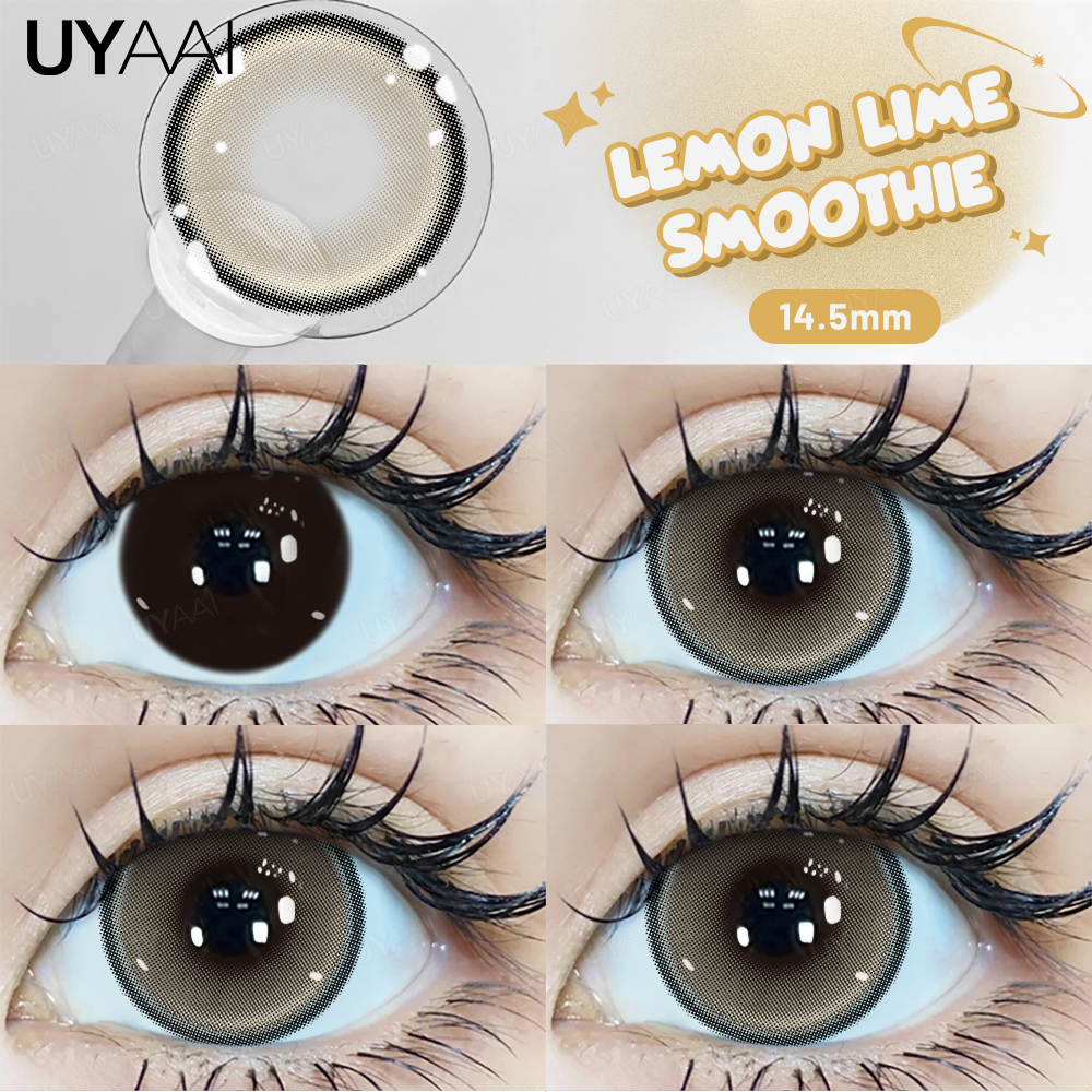 UYAAI lentilles noires de grand diamètre 15mm lentilles de 14.5mm lentilles de Contact colorées pour les yeux lentilles pour grands yeux lentilles d'aspect naturel