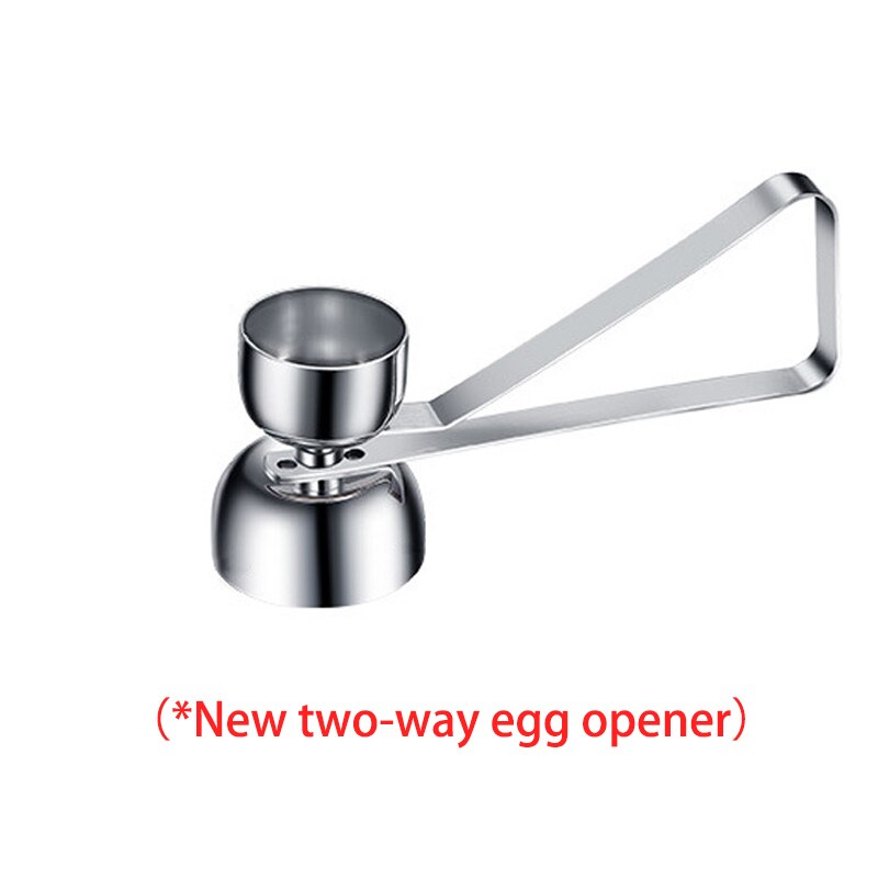 upgrade double-headed metal egg scissors egg cutter egg shell opener stainless steel poached raw egg shell opener: Double head