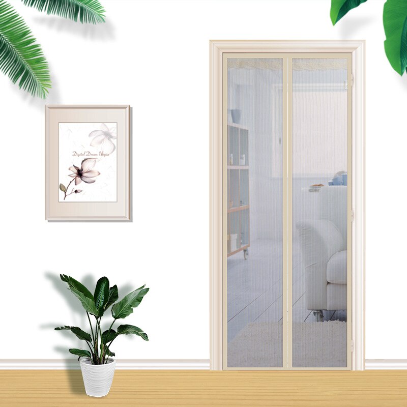 Håndfri magnetisk myggenet dørnet anti myg insekt flyve dør skærm magnetisk gardin mesh til døren køkken gardiner: 03 / 90 x 210cm