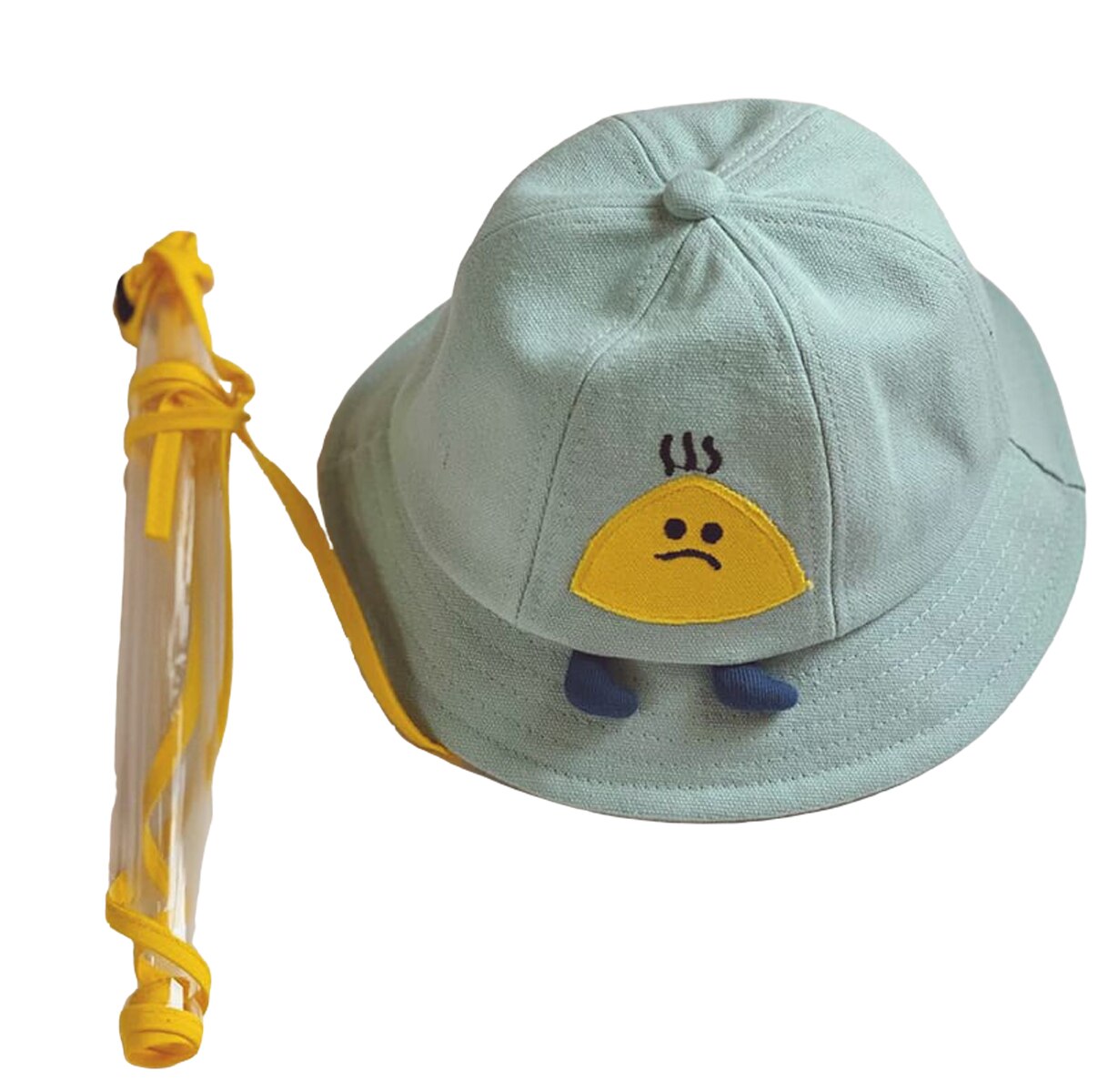 Unisex toddler bred skygge solbeskyttelse spand hat søde sommer udendørs hætter med aftagelige klare ansigtsskærm dækker: 2