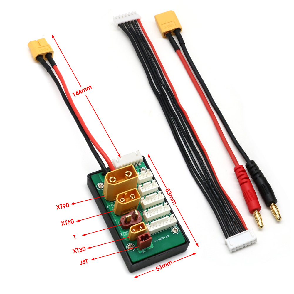 Carte de chargeur de batterie Lipo XT30 XT60 XT90 JST T, carte de charge 2-6S pour chargeur d'équilibre Imax B6 B6AC IDST Q6 Lite