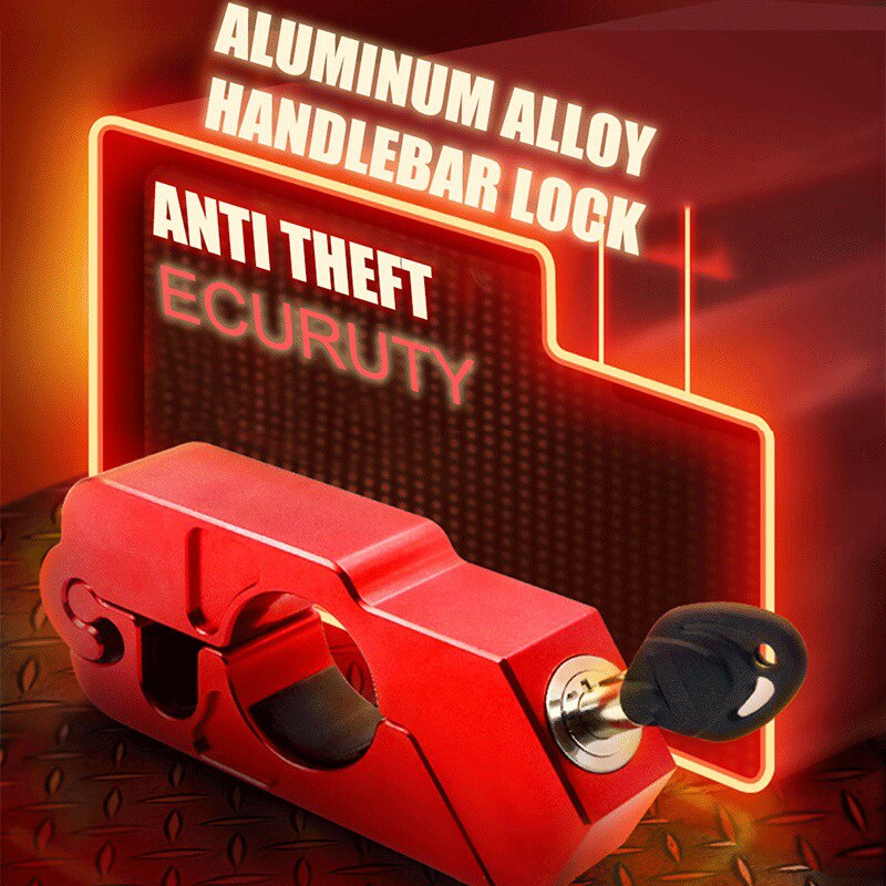 Motorcycle Grip Lock CNC Security Safety Locks Handlebar Handset Brake Lever Disc Locking Fit Scooter ATV Anti-Theft Motor Lock