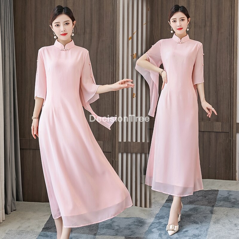 chinese traditional cheongsam women qipao dress satin female party ladies vintage oriental chongsam dress qipao