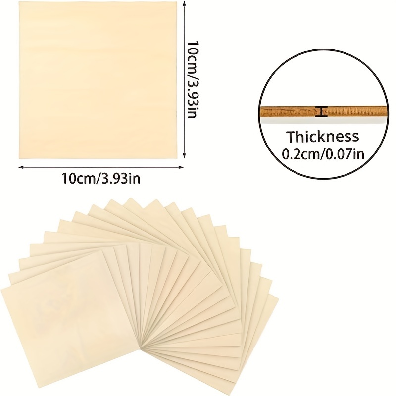 10/20/40 pezzi Tavola di legno di balsa compensato 100 x 100 x 2 mm Tavola di compensato, compensato artigianale in tiglio di balsa, progetto laser in legno