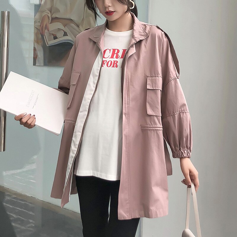 Inverno Maternidade outono Solto Casaco Longo zíper Blusão Solto Mulheres Grávidas Gravidez Gestante Roupas Casaco Fashion