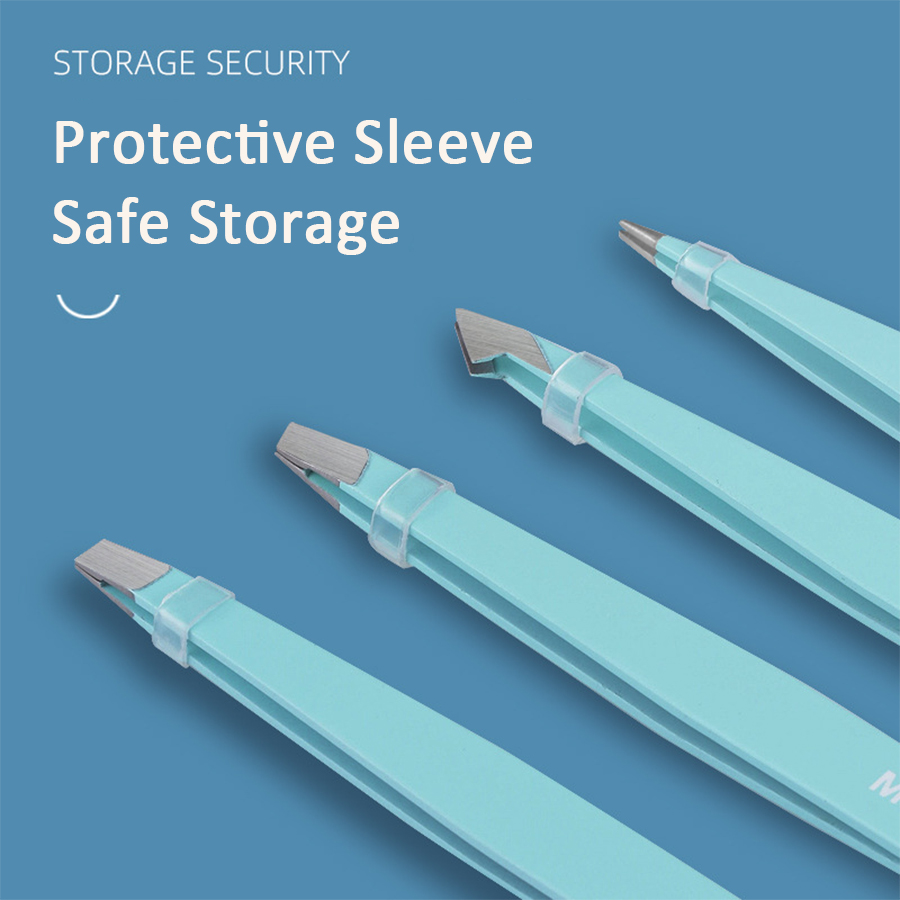 4-delige kleurrijke wenkbrauwpincet Haarschoonheid Fijne harentrekker Roestvrij staal Schuine wenkbrauwclips Verwijdering Make-up gereedschap